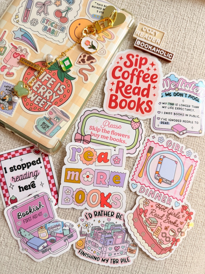 Funny Bookish Stickers Book Sticker Pack Girly Bookish Bundle Bookworm ...