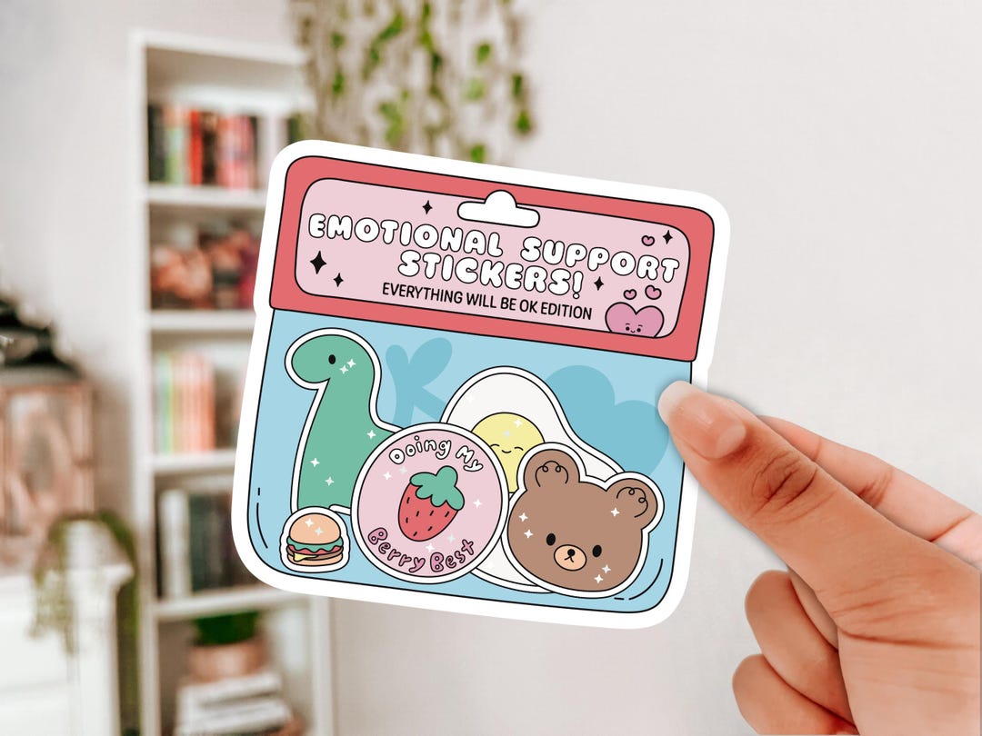 Emotional Support Vinyl Sticker | Funny Anxiety Affirmation - Etsy