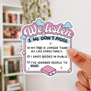Trendy Bookworm Sticker: Funny Book Club, Kindle Reader