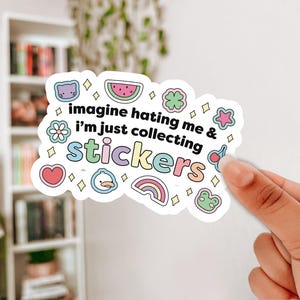 Cute Girly Sassy Sticker|Sticker Lover|Sticker Collector|Sticker Addict|Sticker for Kindle Laptop Water Bottle| Waterproof Vinyl Sticker