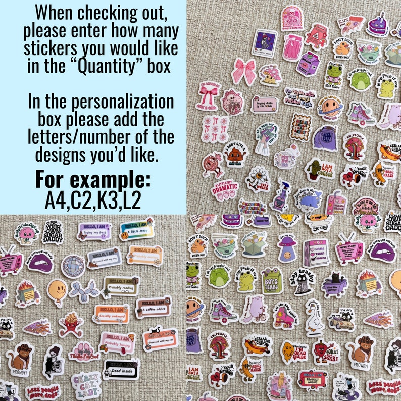 Create Your Own Funny Mini Sticker Pack Water Resistant Vinyl Stickers Funny Mini Sticker Pack Water Resistant Vinyl Stickers Set image 9