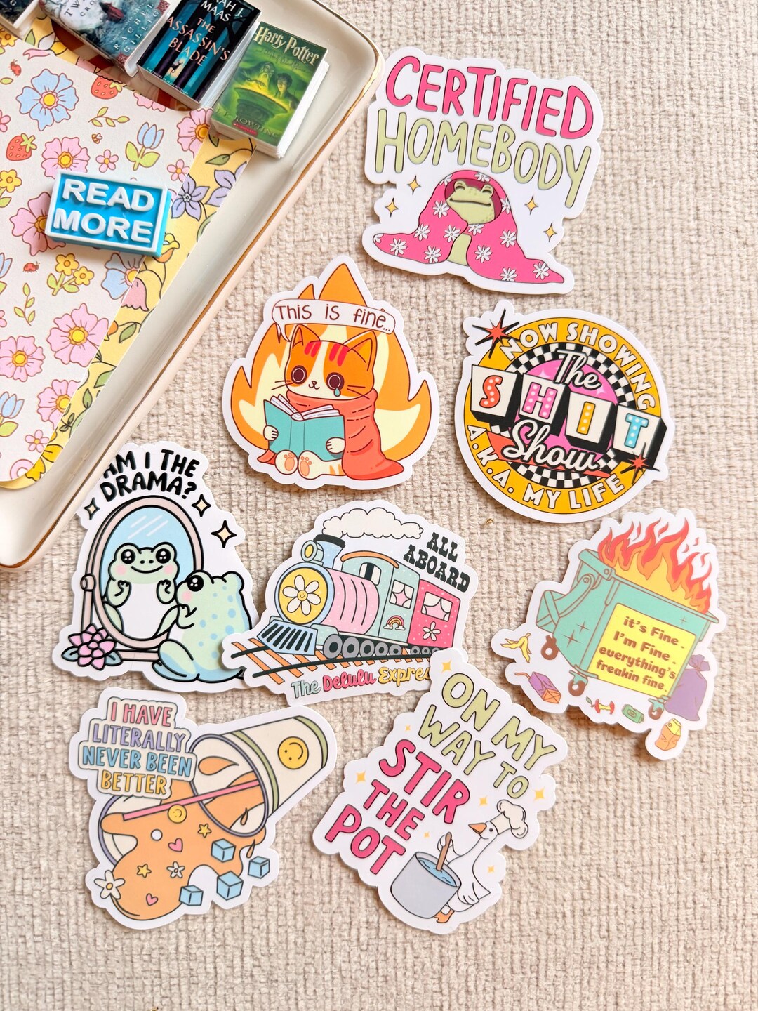 Funny Positive Mental Health Sticker Pack,sarcastic Humor Stickers ...