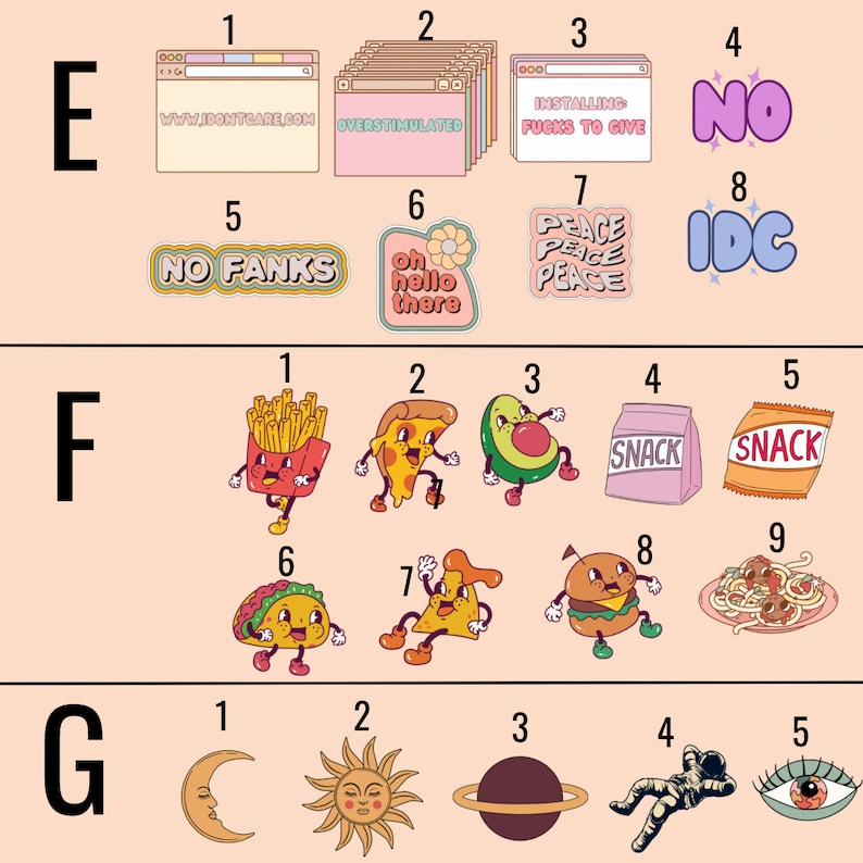 Create Your Own Small Sticker Packmini Sticker Packtiny Etsy