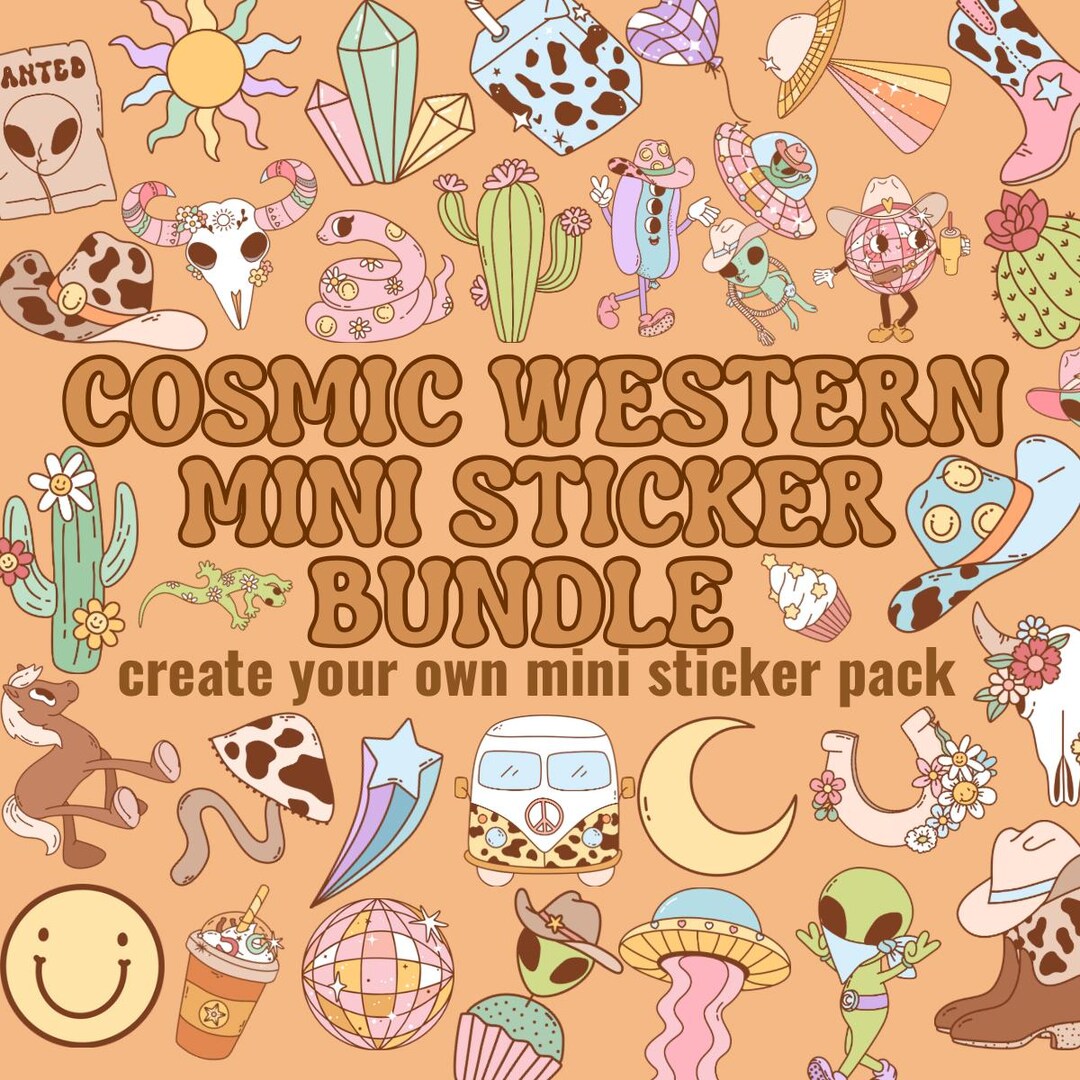 Western Mini Sticker Pack|tiny Sticker|1 Inch Stickers|little Stickers ...