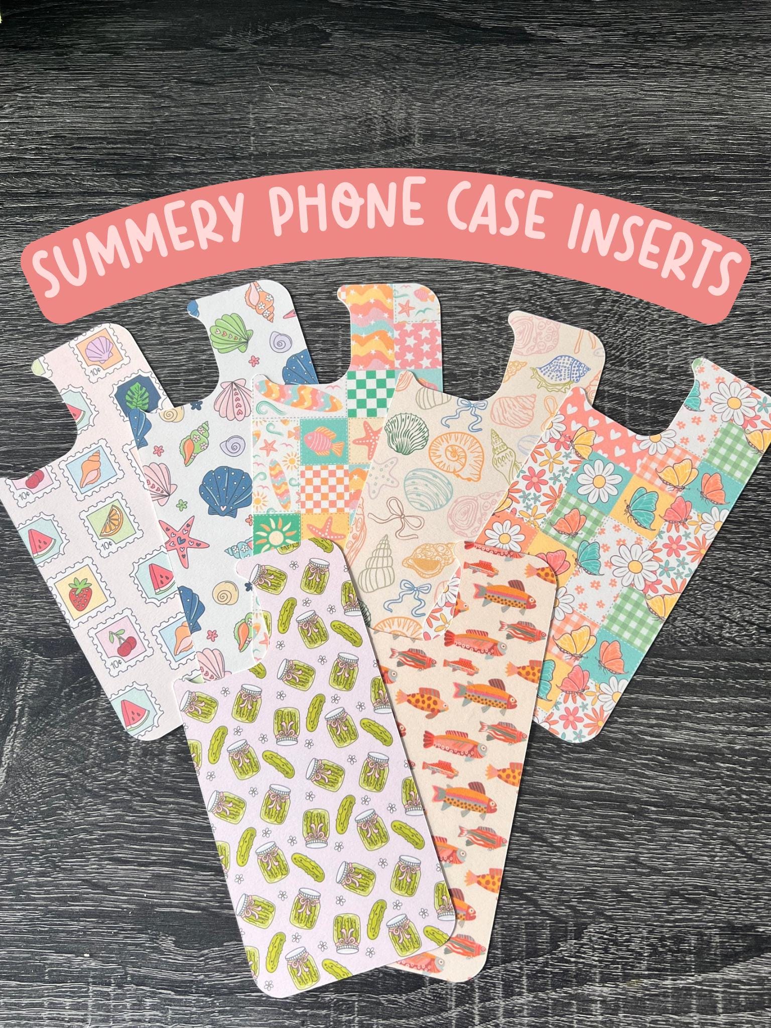 Phone Case Insert Handmade Summery Phone Case Inserts Decorative Cardstock iPhone Insert ...