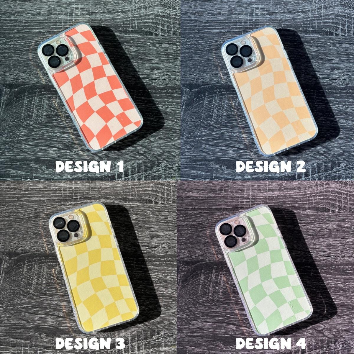 Phone Case Insert Checkered Phone Case Insert - Handmade Cardstock iPhone Skin for Clear ...