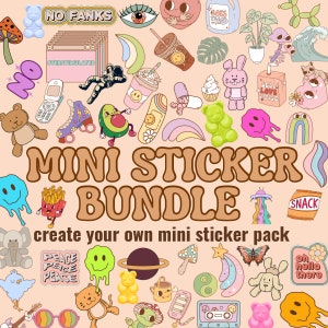 Mini Sticker Pack|Tiny Sticker|1 inch Stickers|Little Stickers|Phone Case  Stickers|Create Your Own Custom Sticker Pack|Small Vinyl Sticker