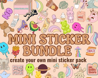 Custom Mini Vinyl Stickers Waterproof Laptop Phone Journal Art Personalized Sticker Pack Trendy Aesthetic Mini Vinyl Decals