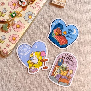 Cozy Cottagecore Bookish Sticker Pack Kindle Sticker Bundle Book Lover Sticker Bookworm Sticker E‑Reader Sticker Aesthetic Trendy Sticker Bild 7