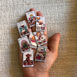 Tarot Card Mystical Mini Stickers: Art Vinyl Stickers - 1 inch