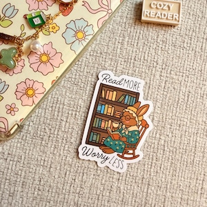 Cozy Cottagecore Bookish Sticker Pack Kindle Sticker Bundle Book Lover Sticker Bookworm Sticker E‑Reader Sticker Aesthetic Trendy Sticker Bild 6