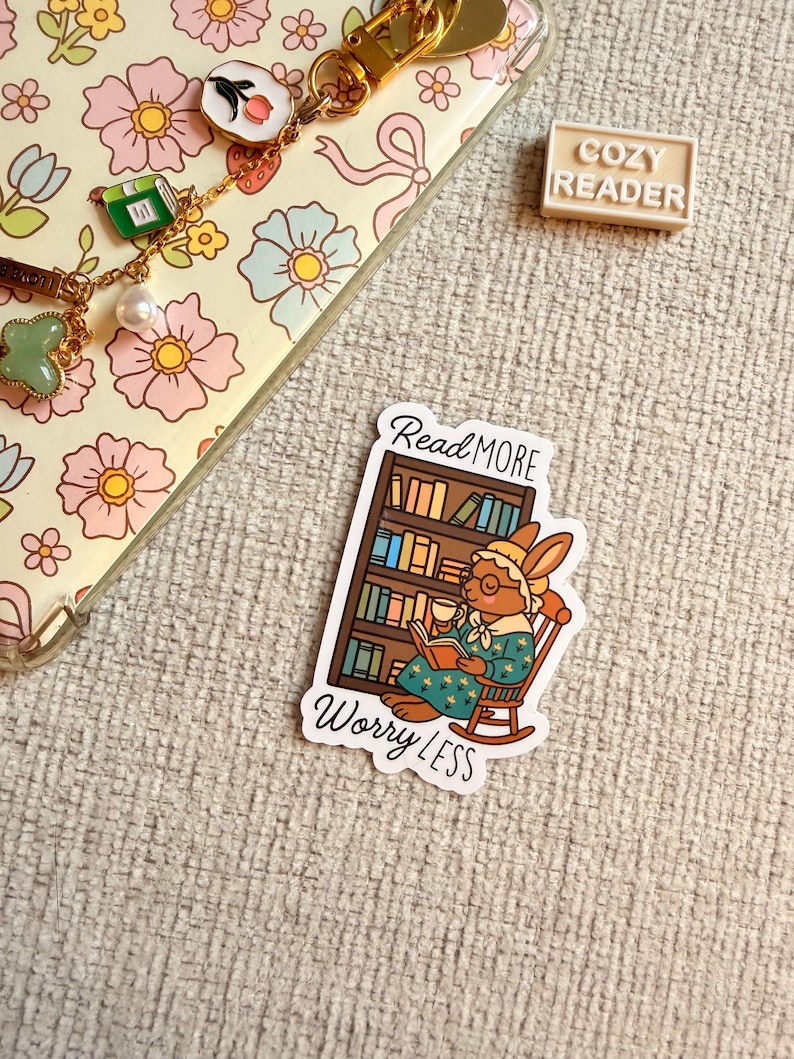 Cozy Cottagecore Bookish Sticker Pack Kindle Sticker Bundle Book Lover Sticker Bookworm Sticker E‑Reader Sticker Aesthetic Trendy Sticker Bild 6