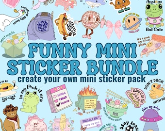 Funny Mini Vinyl Sticker Pack: Phone Case, Laptop, Journal, Pick Your Own Stickers