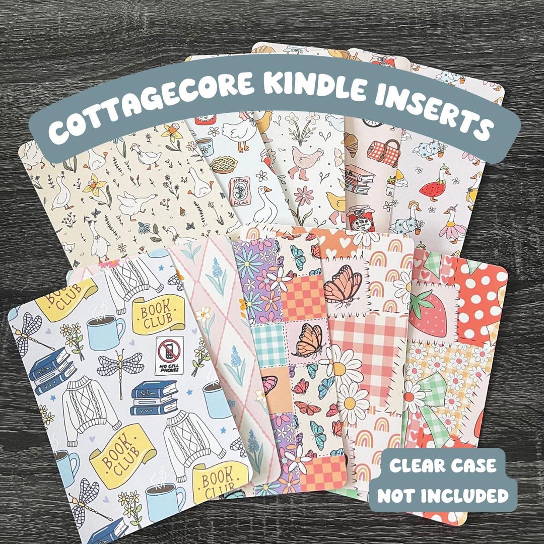 Cottagecore Kindle Insert Cardstock Insert for Clear Case Covers Cozy ...
