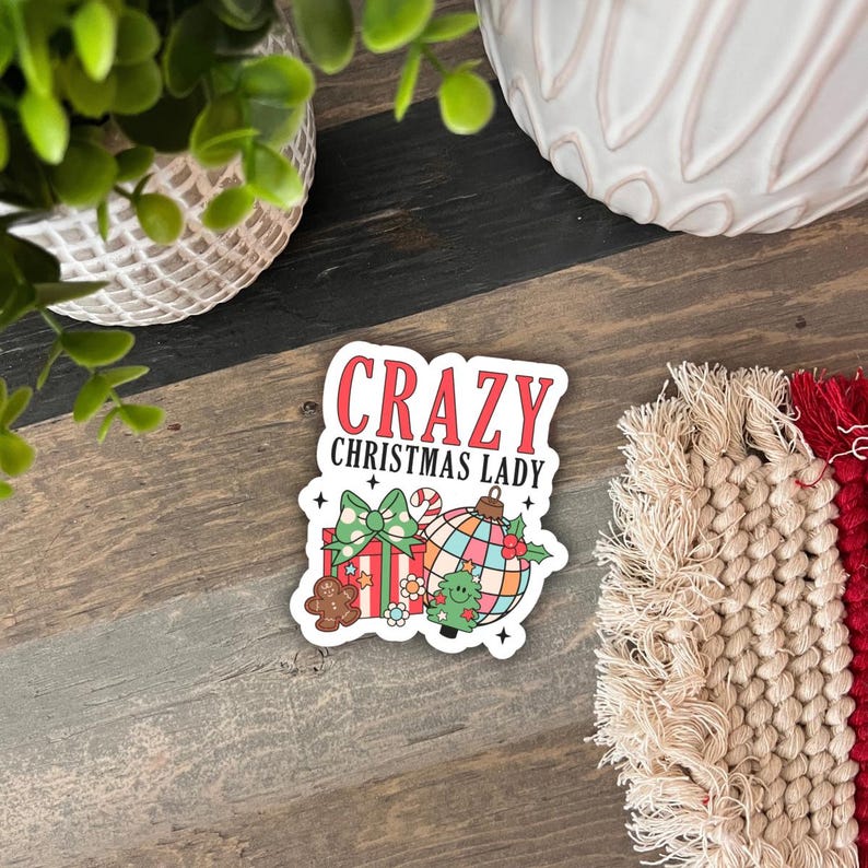 Funny Christmas Stickerretro Girly Christmas Stickerxmas Stickercute