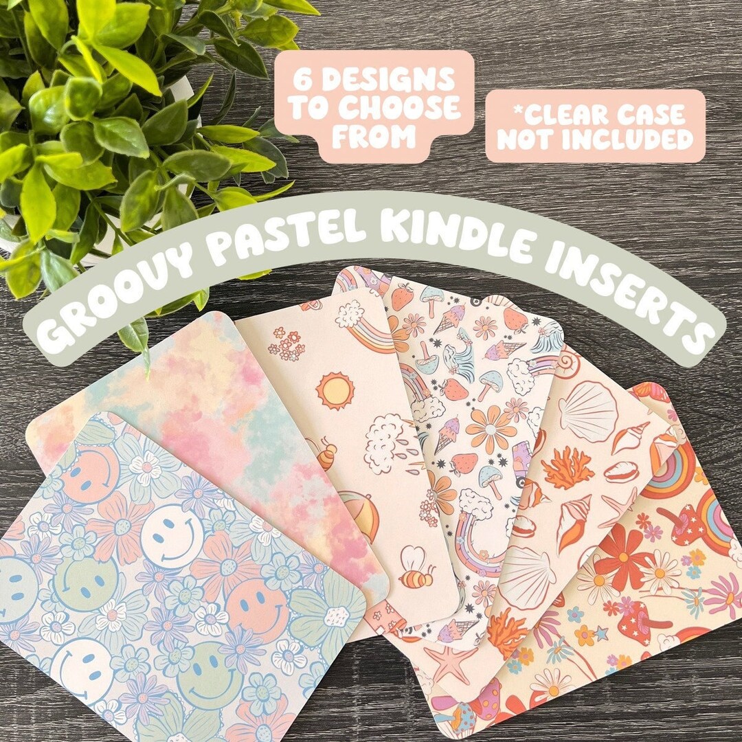 Groovy Pastel Kindle Insert Cardstock Insert for Clear Case Covers ...