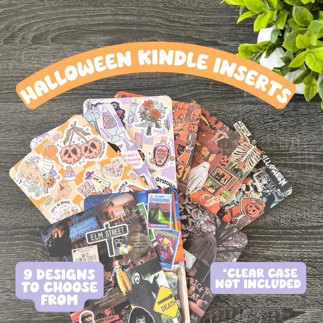 Halloween Kindle Insert Spooky Cardstock Designs for Clear Case Covers ...