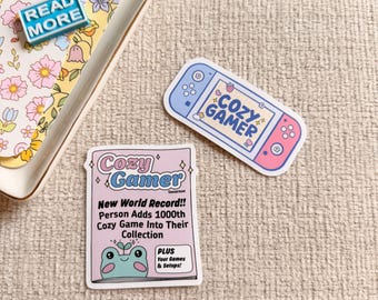 Cozy Gamer Girl Sticker Pack, Nintendo Switch Sticker, Streamer Twitch Sticker, Gift for Gamer, E‑Reader Sticker Aesthetic Trendy Sticker