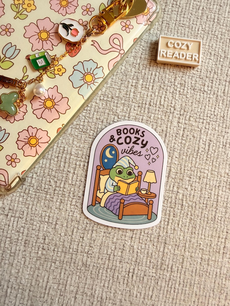 Cozy Cottagecore Bookish Sticker Pack Kindle Sticker Bundle Book Lover Sticker Bookworm Sticker E‑Reader Sticker Aesthetic Trendy Sticker Bild 4