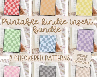 Checker Kindle Insert, 9 Pattern Bundle (Digital Download)