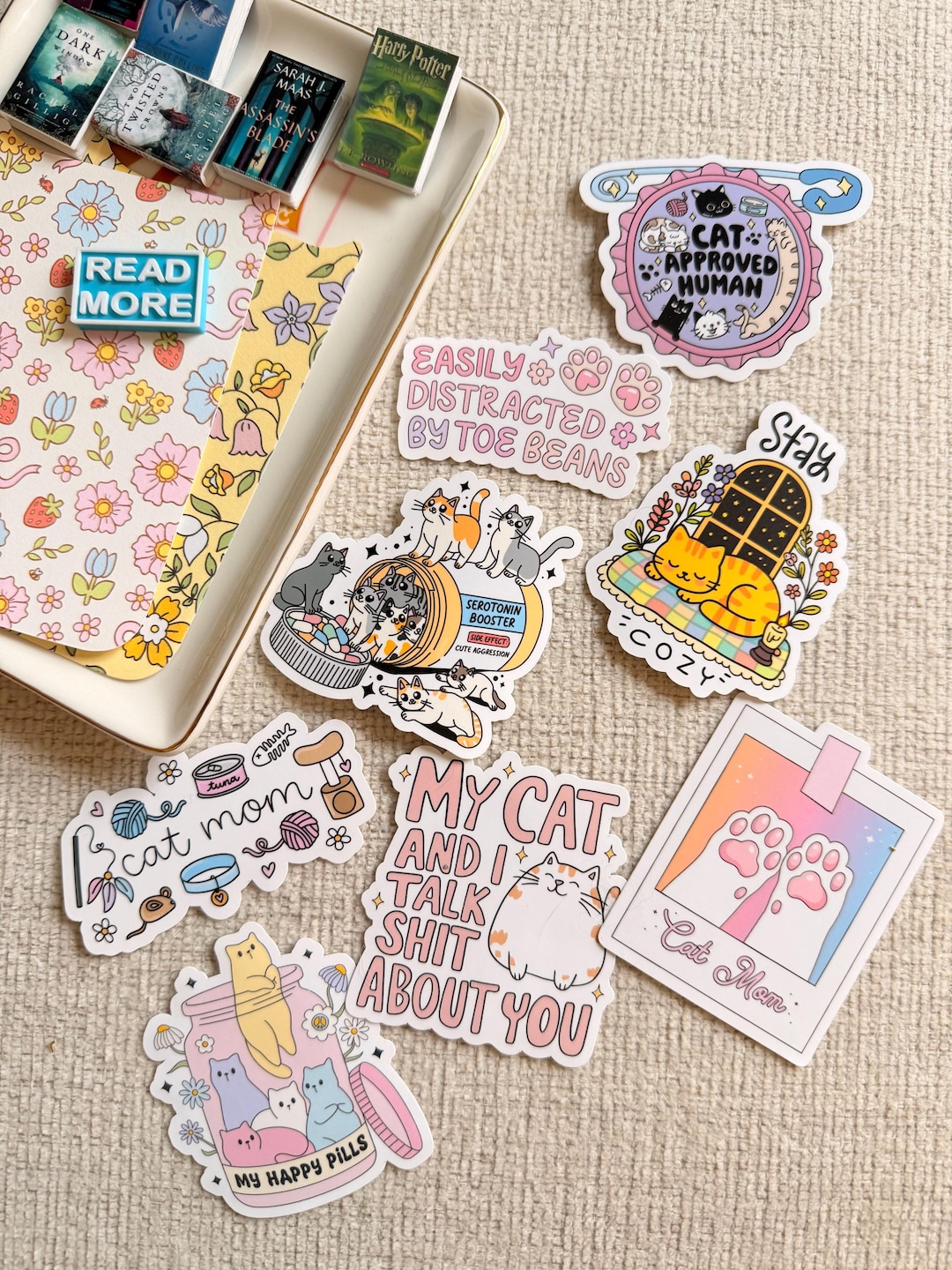 Cat Lover Sticker Pack,cat Mom Sticker, Cat Lover Gift, Gift for Cat ...