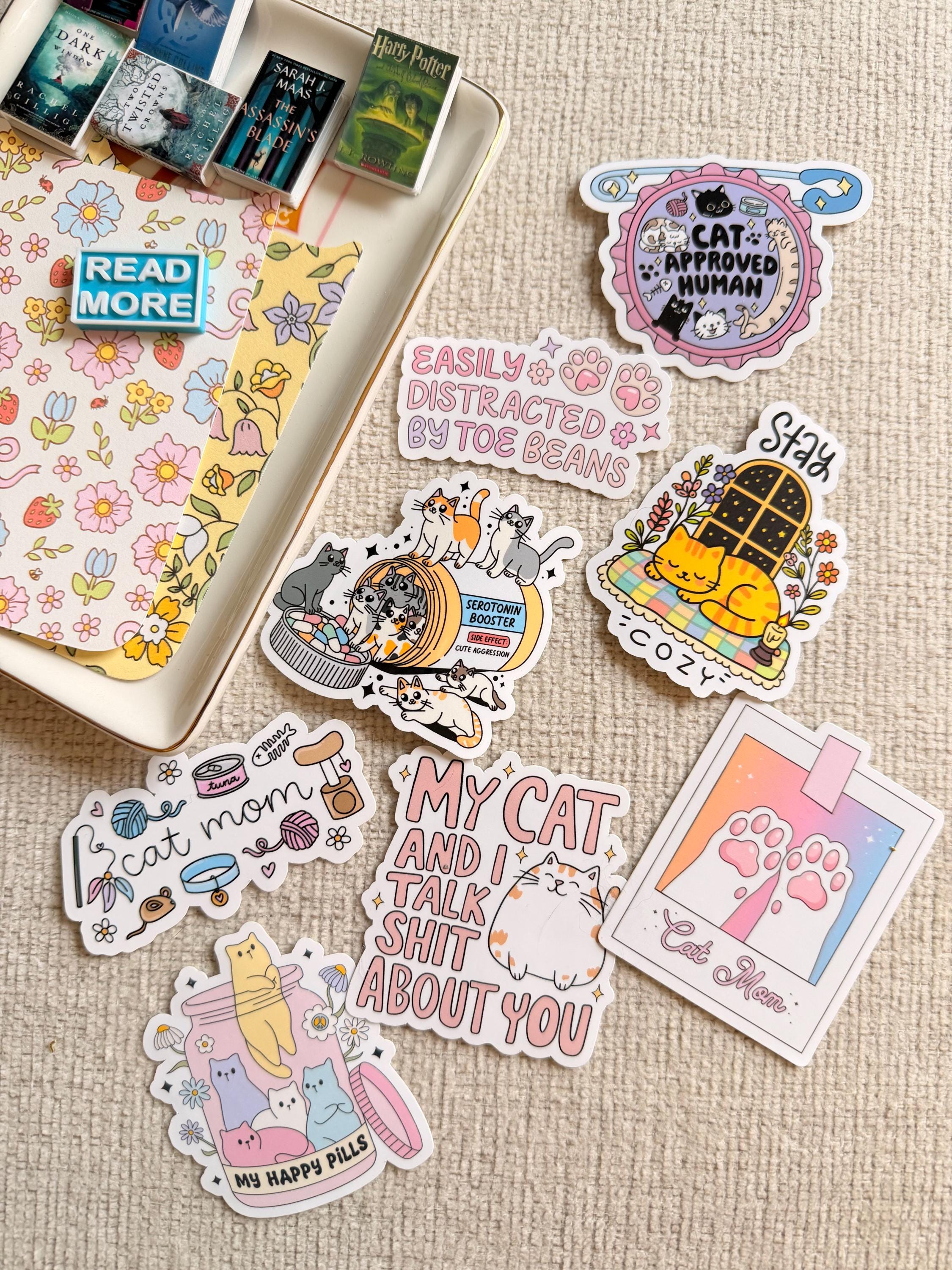 Cat Lover Sticker Pack,cat Mom Sticker, Cat Lover Gift, Gift for Cat ...