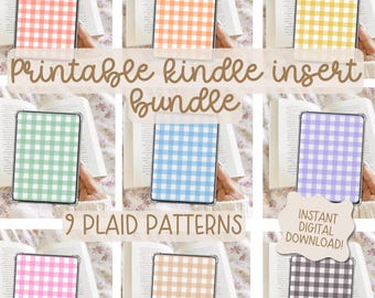 Checker Kindle Insert Druckbare Kindle Zubehör (Digitaler Download) Niedliche gemusterte Kartoneinlage für klare Hüllen