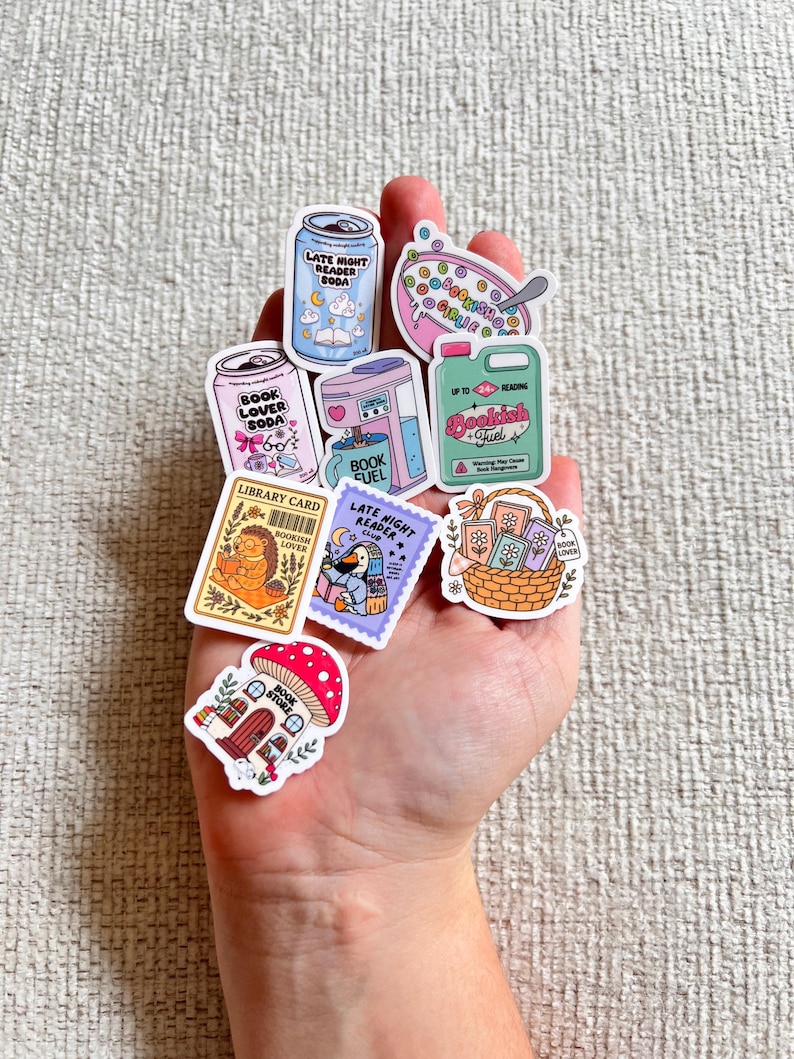 Cozy Bookish Bookworm Mini Stickers Create Your Own Sticker Pack Tiny 1 ...