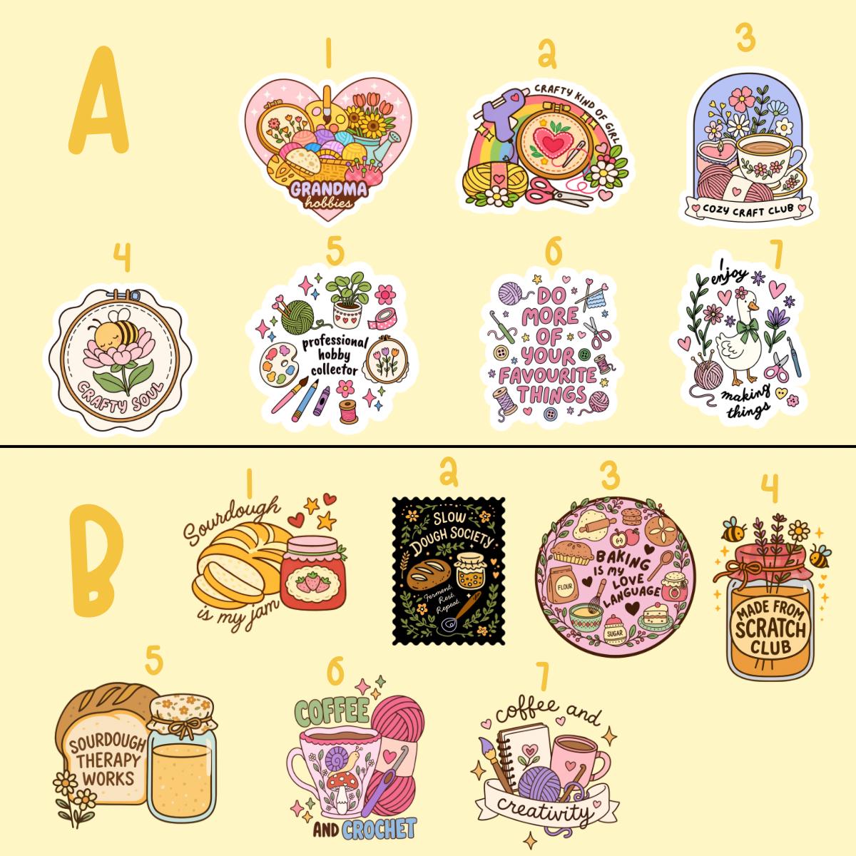 Cottagecore Cozy Hobby Bookworm Mini Stickers Create Your Own Sticker ...