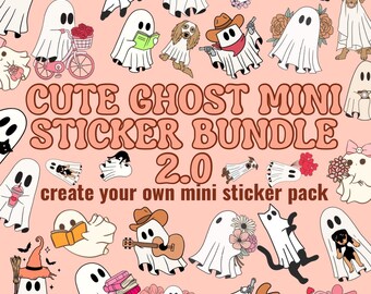 Cute Ghost Stickers Create Your Own Small Sticker Pack Mini Sticker Pack Tiny Sticker Phone Case Sticker 1 Inch Sticker Mini Vinyl Sticker
