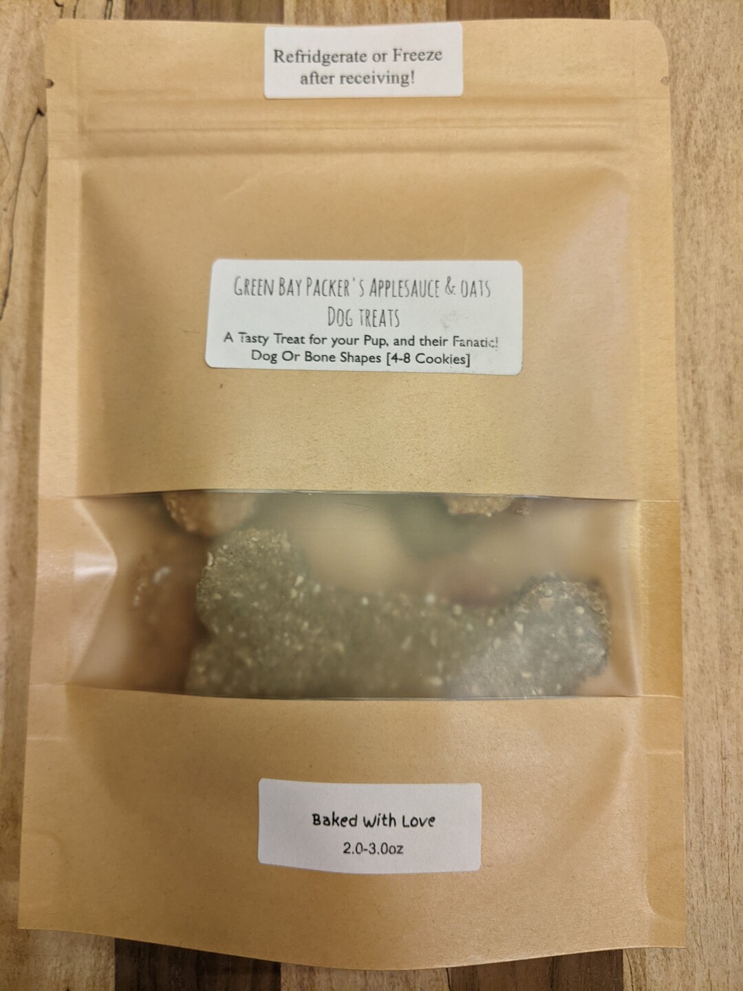 Green Bay Packers Applesauce and Oats Dog Treats Food Dye Unofficial Green Bay Packer Dog Treats