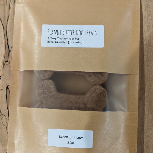 Peanut Butter Dog Treats | 100% Natural Peanut butter | Whole Wheat Flour | Honey | Suitable for dogs above 12 Months |