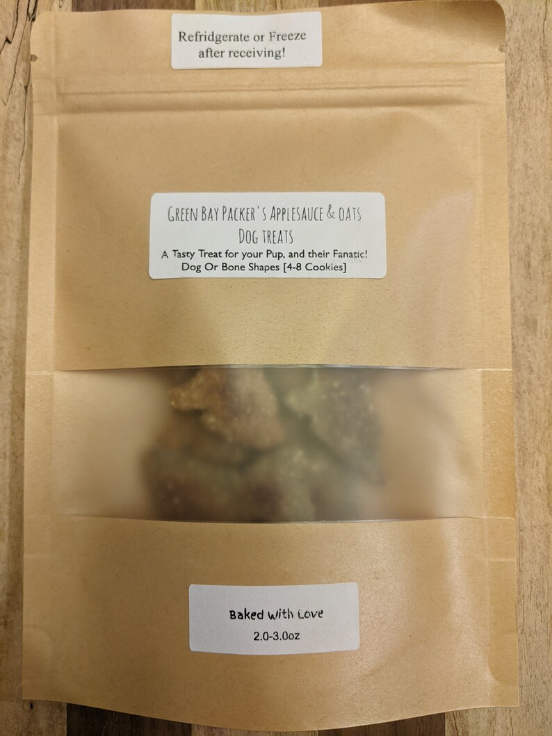 Green Bay Packers Applesauce and Oats Dog Treats Food Dye Unofficial Green Bay Packer Dog Treats