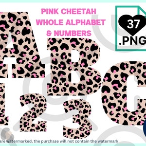 Clip art letras ABC, guepardo, pegatinas pequeñas del alfabeto de leopardo, imágenes prediseñadas con apariencia de piel PNG