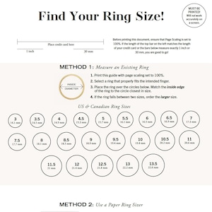 Medidor de anillos imprimible, descarga instantánea, encuentre el tamaño de su anillo, tabla de conversión de tamaños de anillos imagen 1