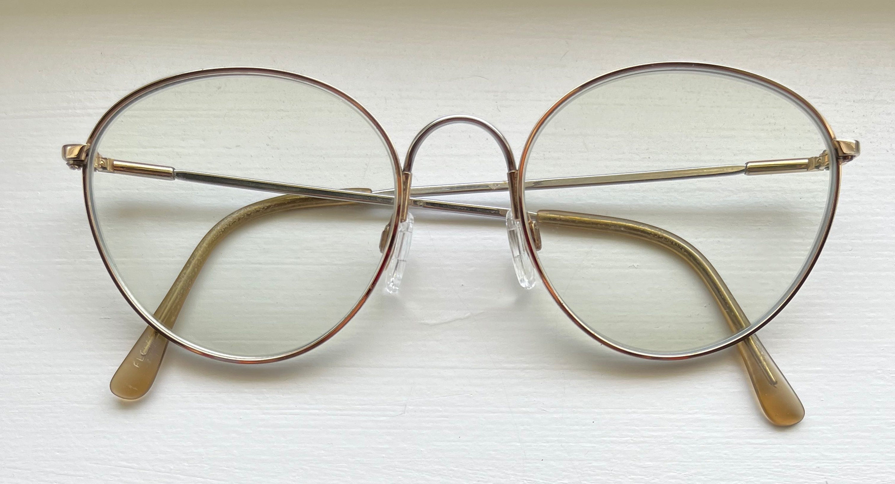 Vintage Marchon Flexon Gold Tone and Titanium Eyeglass Frames Etsy