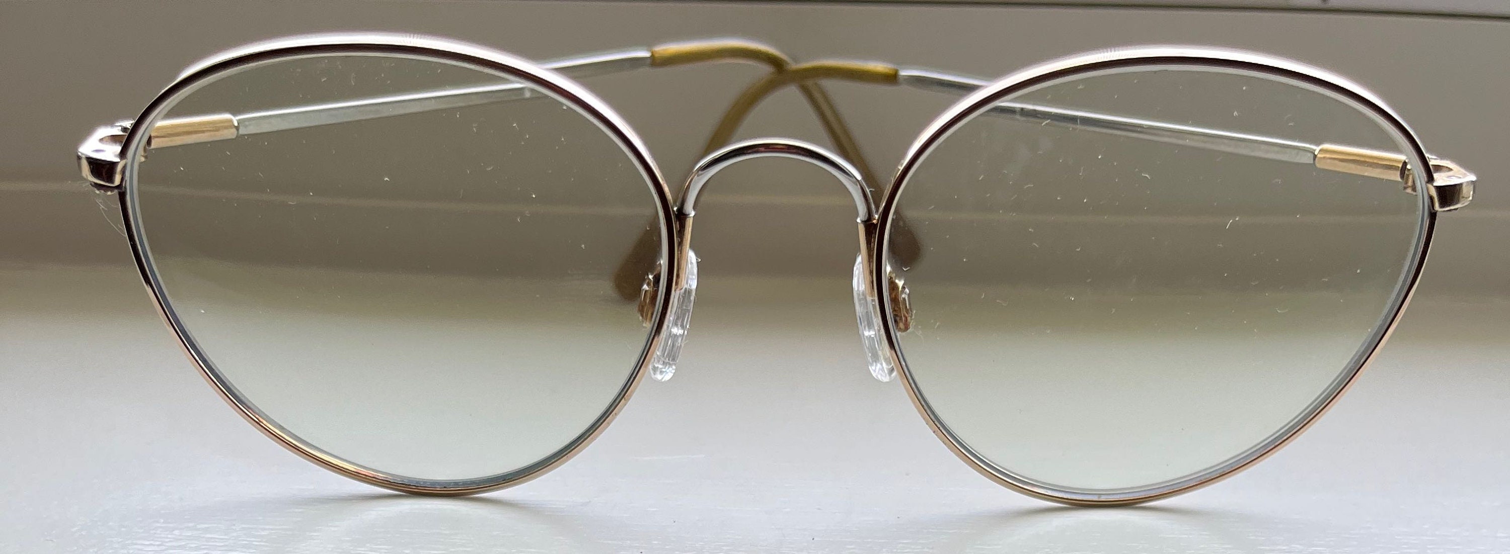 Vintage Marchon Flexon Gold Tone and Titanium Eyeglass Frames Etsy