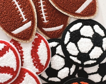 Sports iron on patches | Chenille patches | Football | Baseball | Basketball |Soccer | balls | DIY