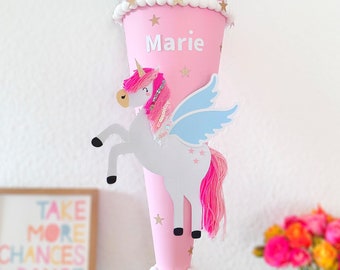 Plantilla de artesanía con 2 motivos de cono escolar de Pegaso/Alihorn (archivo PDF/SVG/DXF para plotter): se pueden crear manualidades con y sin plotter_Cricut/Silhouette_Unicorn