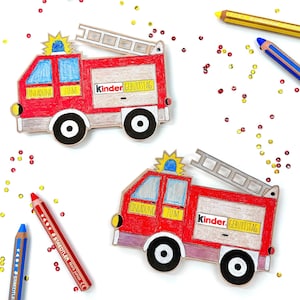 Plantilla de invitación de bomberos para manualidades/plantilla para imprimir_tarjetas de invitación para cumpleaños infantiles_plantilla de bomberos sencilla para imprimir_hacer un camión de bomberos