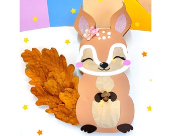 Squirrel lantern craft template PDF/SVG/DXF plotter file - Crafting with or without a plotter possible_Cricut/Silhouette_Lantern crafting