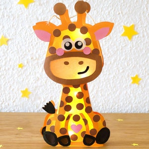 Modello per creare lanterna giraffa file PDF/SVG/DXF per plotter_lanterna giraffa_possibile realizzare con o senza plotter_creare una lanterna per bambini