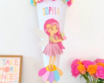 Butterfly Fairy School Cone Craft Template PDF/SVG/DXF Plotter File_Crafting with and without plotter possible_Fairy motif_Butterfly fairy craft