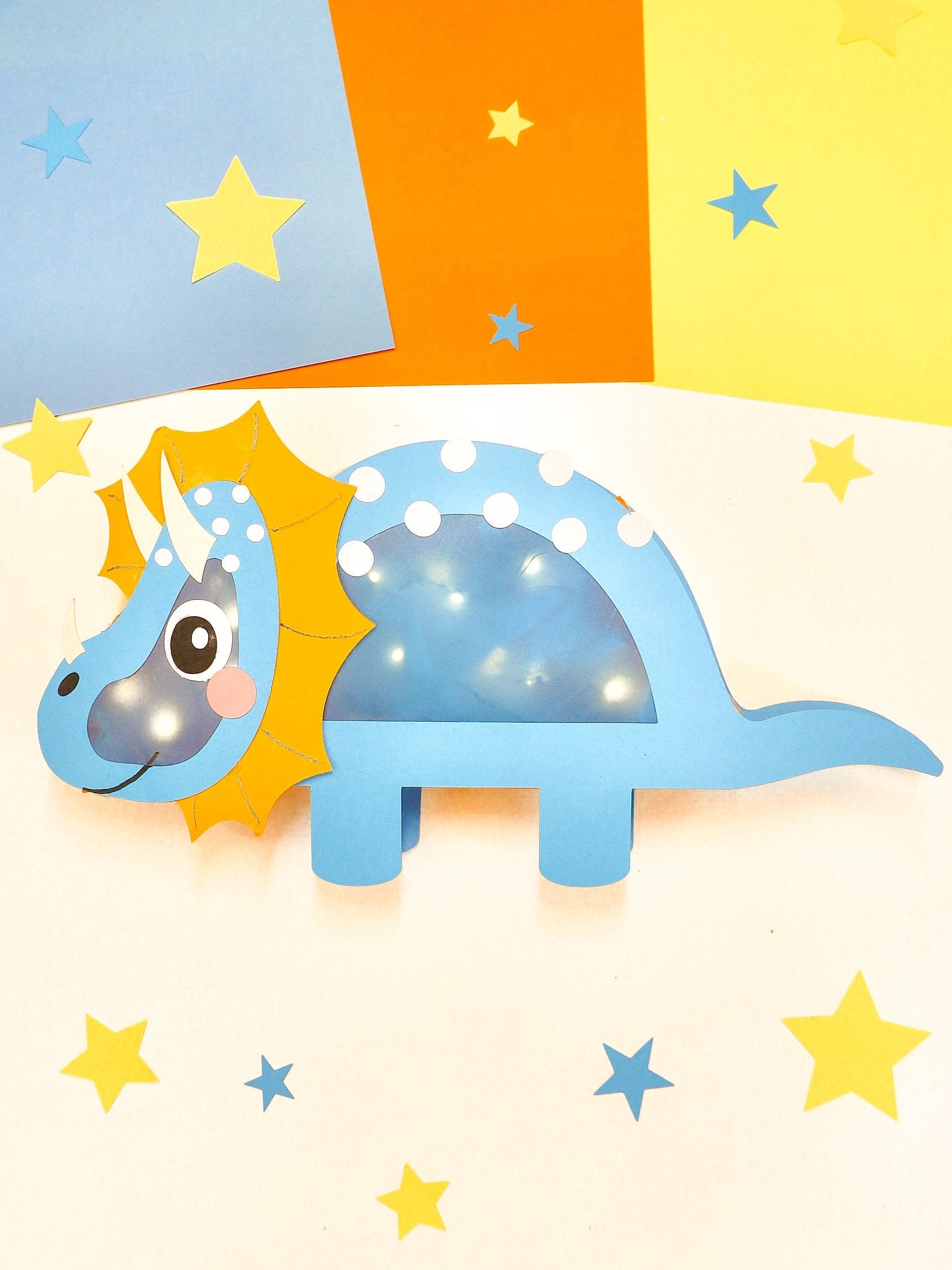 Dino lantern craft template/SVG/individual parts for construction paper