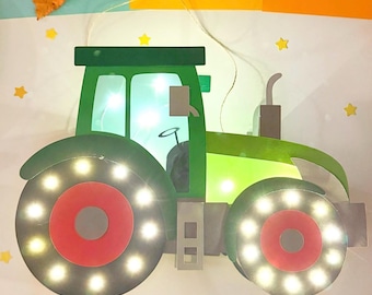 Tractor Lantern Craft Template (PDF/SVG/DXF) - Crafting with or without a plotter possible (Cricut/Silhouette)