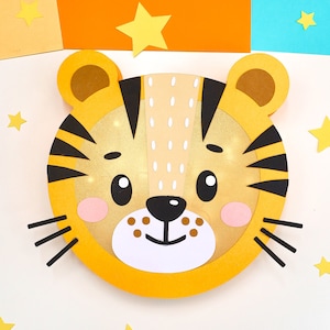 Tiger lantern craft template PDF/SVG/DXF plotter file_Tiger lantern_Crafting with or without a plotter possible_Lantern crafting