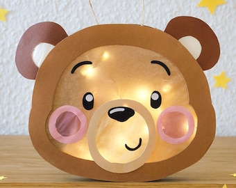 Bear Lantern Craft Template PDF/SVG/DXF _Teddy Lantern_ Crafting with and without a plotter possible_Bear Lantern_Make a Bear Lantern