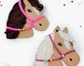 Pferde Einladung A4 PDF Druckvorlage_Pferdeeinladung_Einladungskarten_Kindergeburtstage_Bastelvorlage_Einladung basteln_Bauernhof Geburtstag