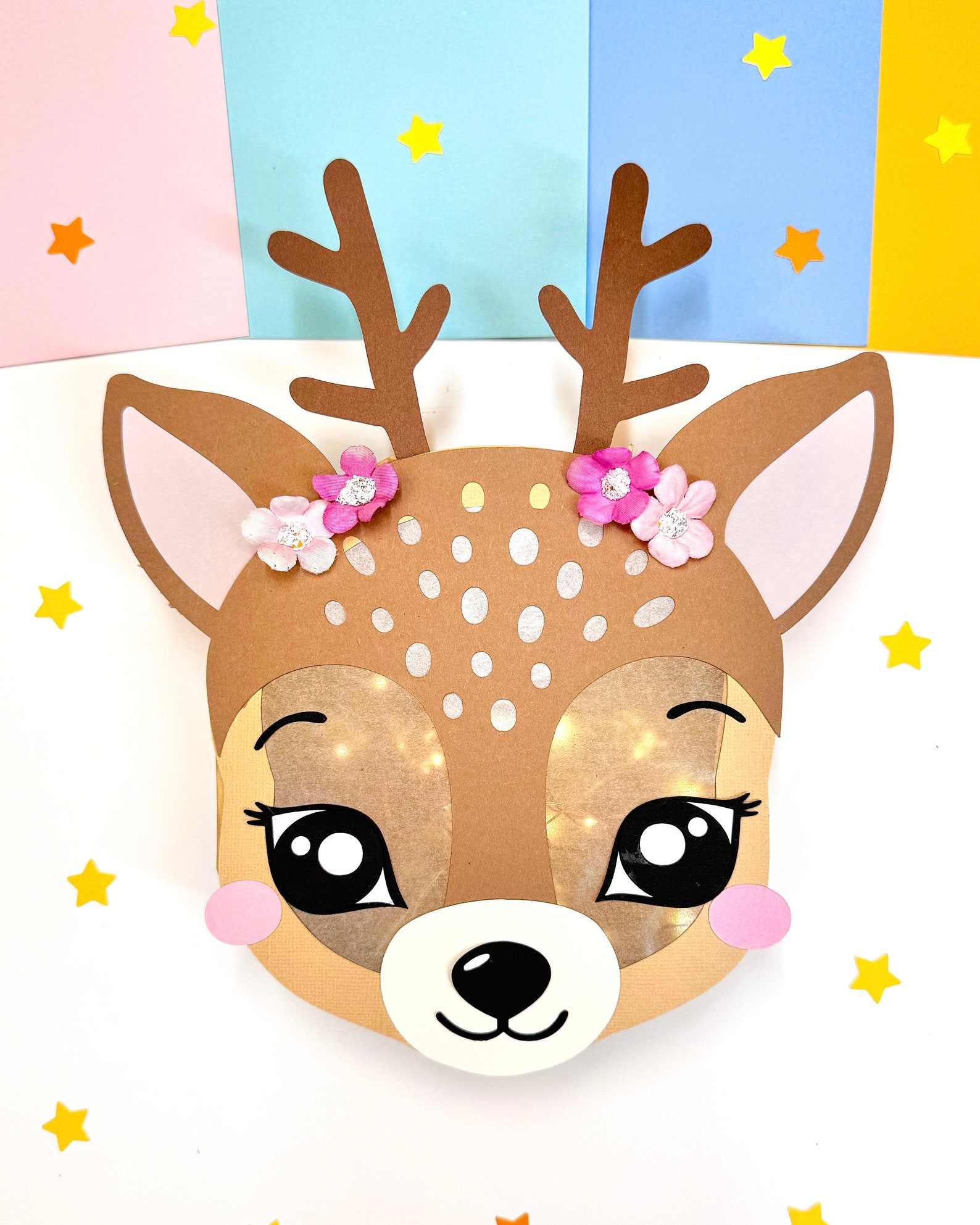 Deer lantern/craft template/SVG/individual parts for construction paper fawn