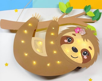 Sloth lantern craft template PDF/SVG/DXF plotter file_sloth lantern_crafting with or without a plotter possible_St. Martin lantern_sloth crafting